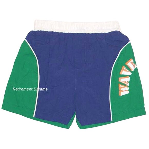 Wonderkids Boys 4T Colorblock Swim Shorts Green Blue - Picture 1 of 5